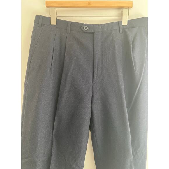 Brioni Wool Super 120s Pleated Pants Cannes Dress Trousers Dark Blue Size 40R JL - Picture 6 of 14